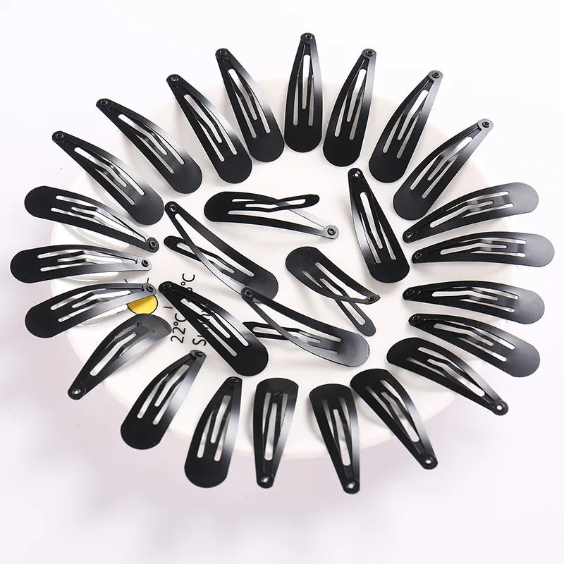 (10 pieces/lot) Cute Drop Shape Hairpin For Girls Golden Black BB Clips DIY Hair Accessories Women Electroplate Metal Barrettes