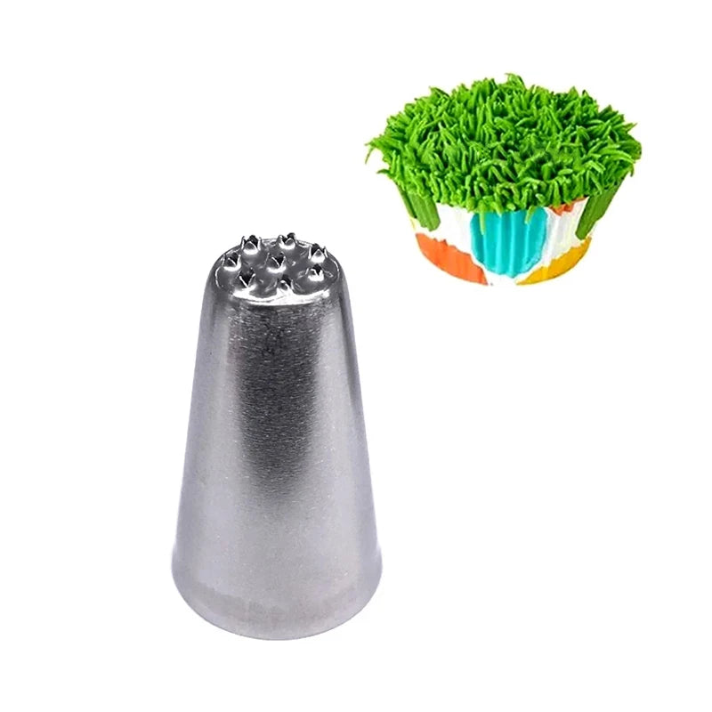 Stainless Steel Grass Shape Cream Nozzles - 3 Pcs Set