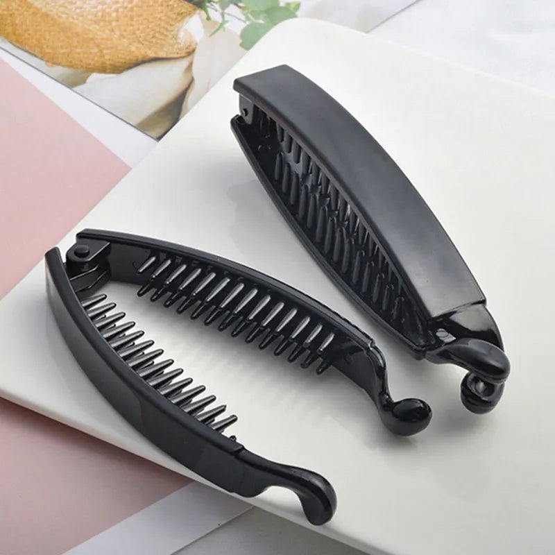 1 PC New Hair Claws Clip Fish Shape Banana Barrettes Black Hairpins Hair Accessories For Women Hair Clip Clamp Hair Accessories