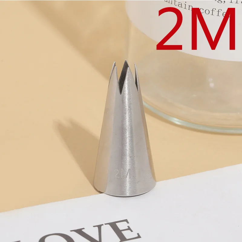 #2M Rose Tips 5-Teeth Open Star Piping Nozzle Decor Tip Cream Flower  Fondant Baking Tool Cake Cupcake Decor Stainless Steel