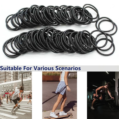 100pcs/set Sports Elastic Hair Ties Loop for Men Women Non Slip Elastic Hair Rope Ponytail Holder Hair Accessories