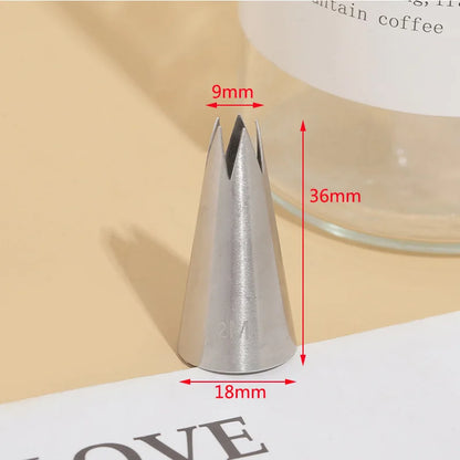 #2M Rose Tips 5-Teeth Open Star Piping Nozzle Decor Tip Cream Flower  Fondant Baking Tool Cake Cupcake Decor Stainless Steel