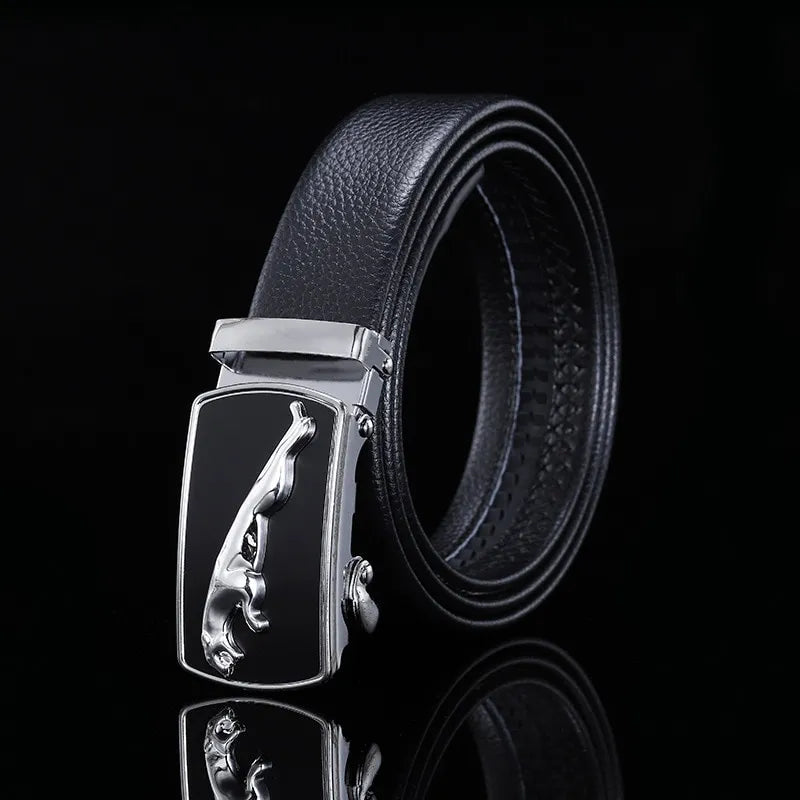 Mens Fashion PU Alloy Square Buckle