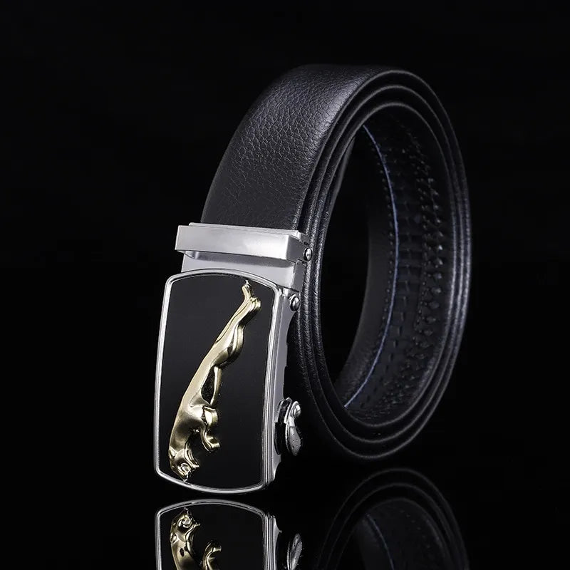 Mens Fashion PU Alloy Square Buckle