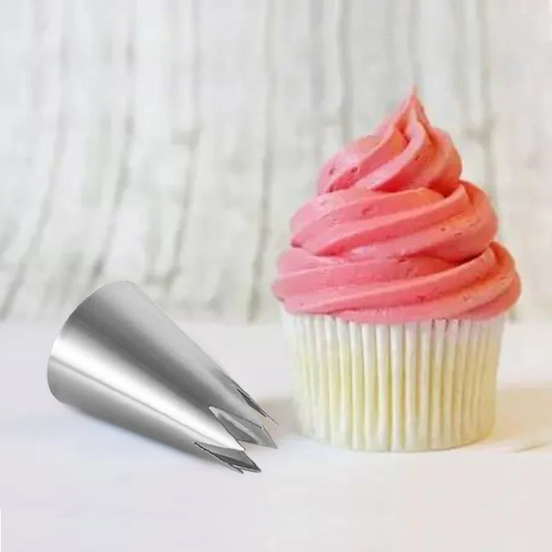 #2M Rose Tips 5-Teeth Open Star Piping Nozzle Decor Tip Cream Flower  Fondant Baking Tool Cake Cupcake Decor Stainless Steel