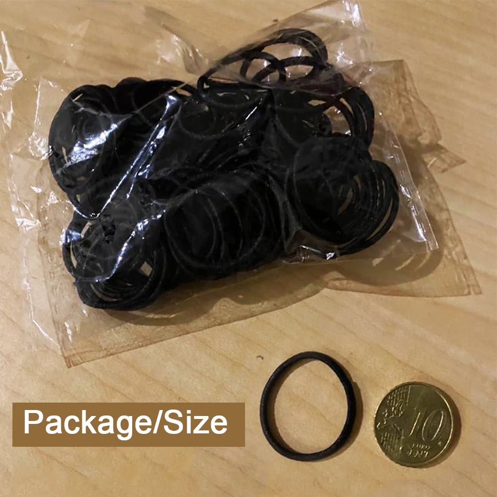 100pcs/set Sports Elastic Hair Ties Loop for Men Women Non Slip Elastic Hair Rope Ponytail Holder Hair Accessories